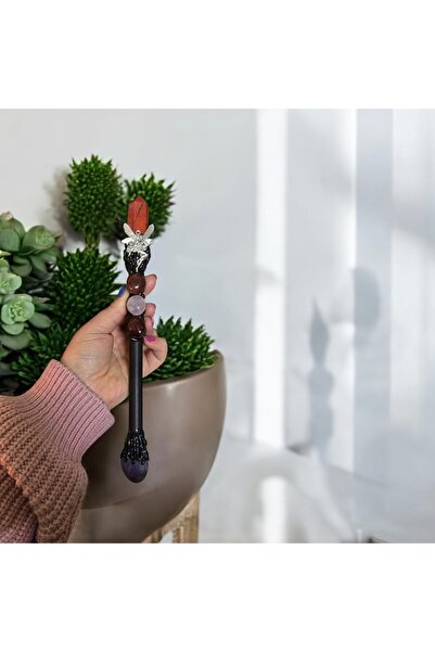The Magıc of Healıng Doğal Taş Asa (jasper, pembe kuvars, ametist,) Ev dekoru...