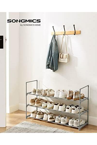STOREMAX Sellbuystore 3 Tier Shoe Rack, Shoe Storage Organizer, Metal Storage Rack, 12 in