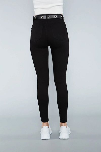 TugsatTasarTekstil High Waist Black Narrow Leg Super Skinny Fit Women's One Size Slimming Pants