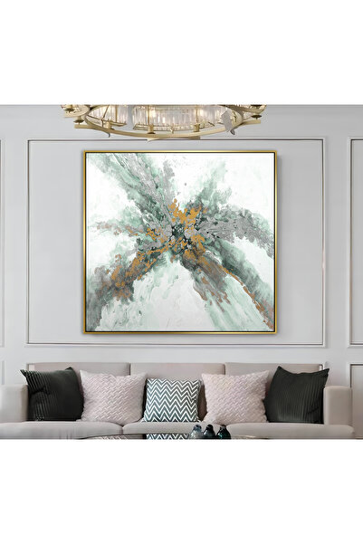 Harika bir ev HARİKABİREV|METAL ÇERÇEVELİ KANVAS TABLO LACİVERT SOYUT DESENLİ...