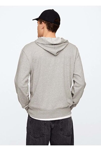 GAP V-Frch Ft Herıtage Logo Po Fz - 868454009 Ανδρικό φούτερ με κουκούλα ΓΚΡΙ