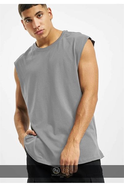 NewCabin New Season Cotton Training-Casual Athlete Oversize Αμάνικο T-Shirt