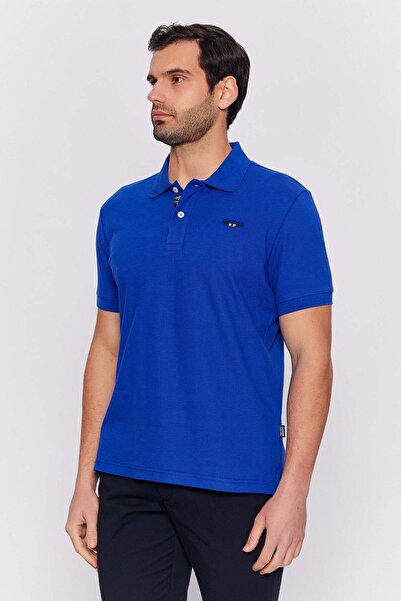 Galvanni Men's Navy Blue Polo Neck T-Shirt - Vokka Turkish Sea