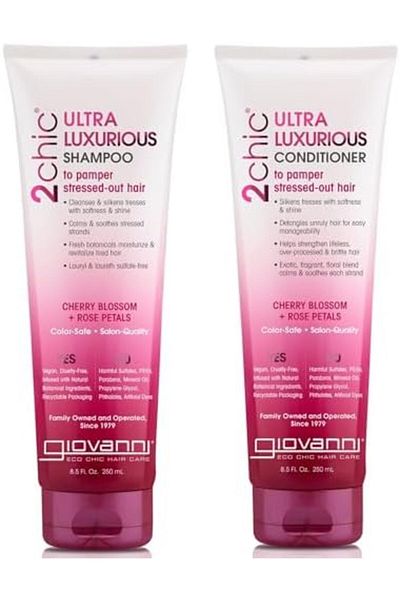 Giovanni Luxury 2chic Shampoo & Conditioner Set, Cherry Blossom & Rose Petals, Aloe Vera-Infused, 8.