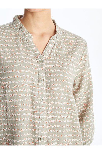 LC Waikiki LCW Grace Bej Kaçık Yaka Desenli Kadın Bluz