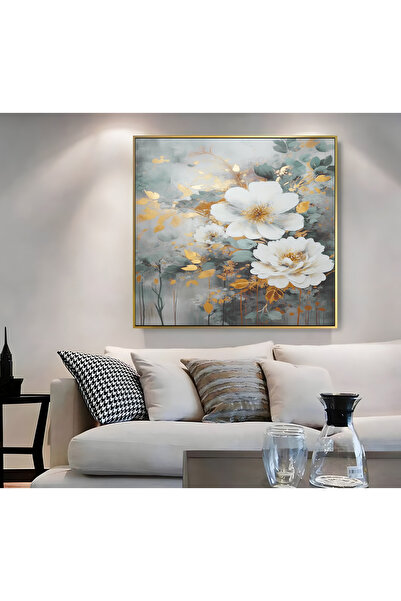 Harikabirev HARİKABİREV|METAL ÇERÇEVELİ KANVAS TABLO SOFT RENKLER ÇİÇEK MODELİ |CKKARE