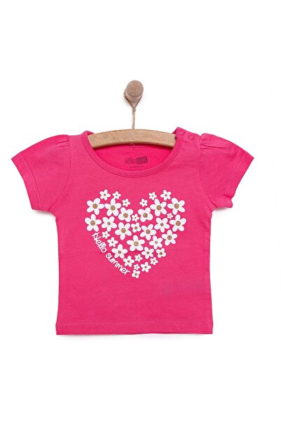 ebebek Hello Baby HelloBaby Basic Kız Kalp Papatya Baskılı T-Shirt Kız Bebek
