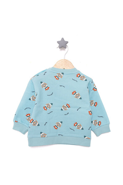 ebebek Hello Baby HelloBaby Basic Az Şardonlu Uzay Temalı Sweatshirt Erkek Bebek