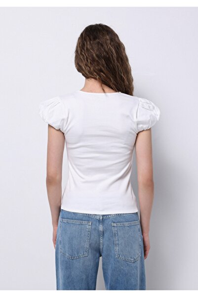 Colin's Slim Fit Γυναικείο λευκό κοντομάνικο μπλουζάκι