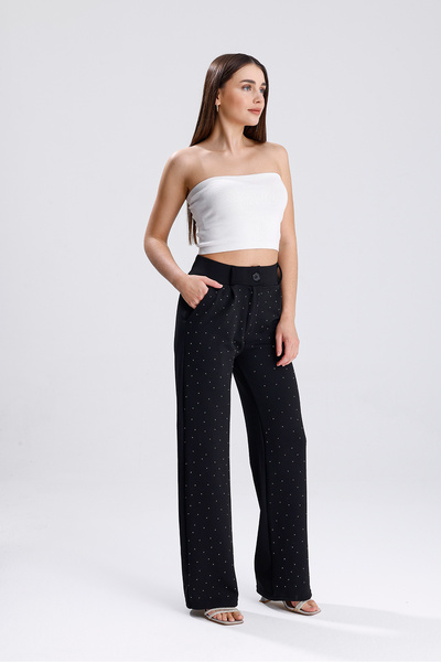 LOVES AGAZA Штани Palazzo з чорними камінцями