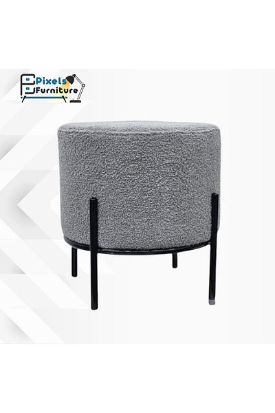PixelsFurniture Pixel Furniture Round Pouf Seat in Boucle Fabric