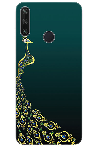 Ceppare Huawei Y6P (MED-LX9N) Uyumlu Kılıf Desen Baskılı Silikon Tavus Kuşu S...