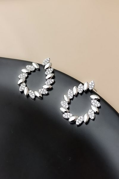 COSİTA Silver Water Drop Zircon Stone Detailed Earrings