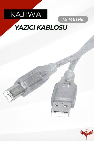 KAJİWA 1.5 metre Yazıcı Kablosu - USB A to B Printer Cable | Tüm Markalara Uy...