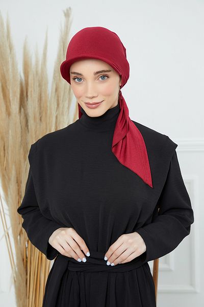 HIJAB VIP Turban Cap Tie Back - Maroon