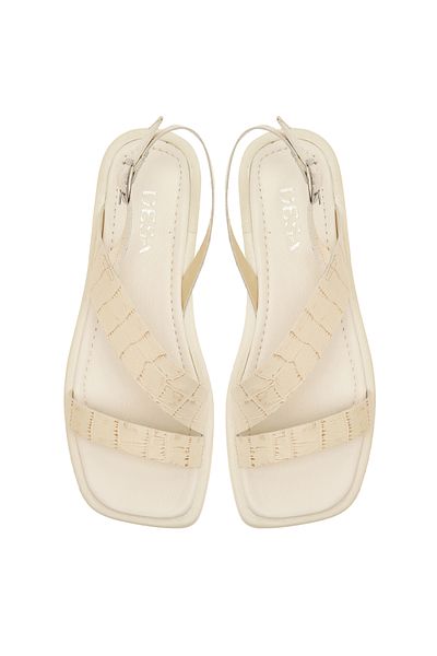 Desa Ornella White Women's Crocodile Printed Leather Sandals