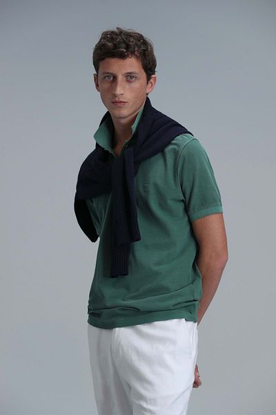 Lufian 111040163 Vernon Smart Polo Neck T-shirt Ανδρικό T-shirt Πράσινο