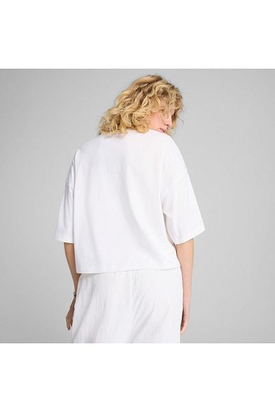 Puma Tricou Puma Wardrobe Ess Oversized Short Tee Bl, Alb, Femei