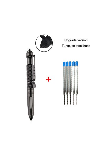 Choice Show as the picture Self Defence Tactical Pen Pocket Aluminum Anti skid Military Pen Tungsten steel