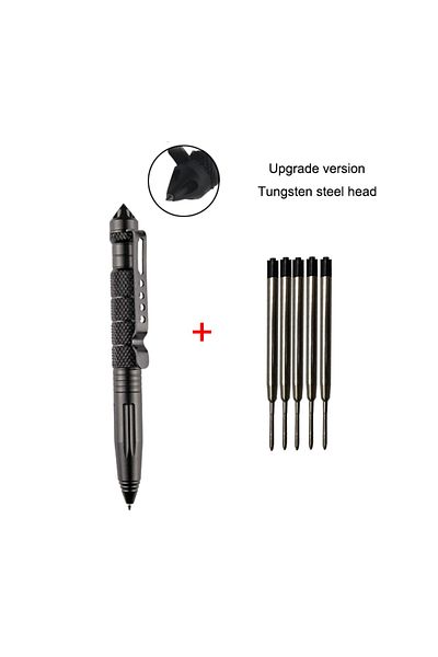 Choice Show as the picture Self Defence Tactical Pen Pocket Aluminum Anti skid Military Pen Tungsten steel