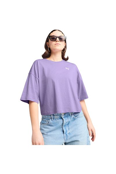 Puma T-shirt Puma Wardrobe Ess Oversized Short Tee Bl, Purple, Women