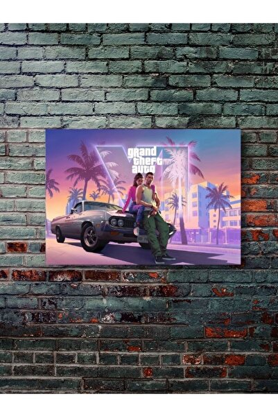 ZNC Gta IV (Grand Theft Auto 6) - Oyun / Gaming Posterleri, Özel Tasarım Kağıt Poster, Duvar Sanatı