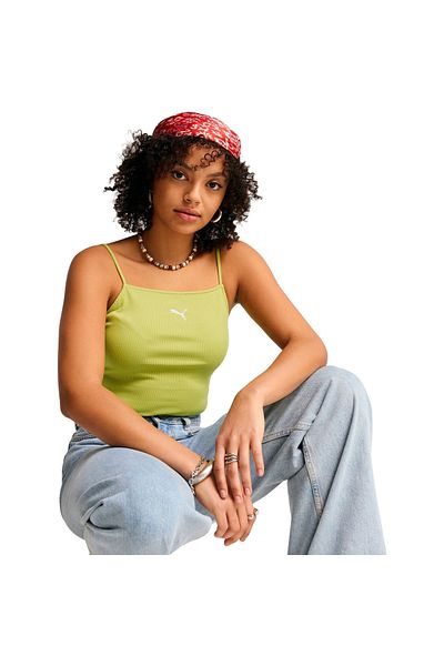 Puma Undershirt Puma Wardrobe Ess Ribbed Tank Top, Green, Women