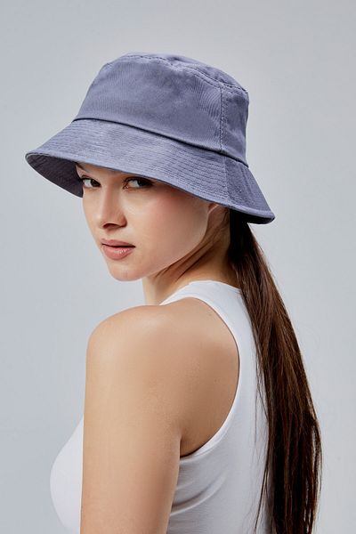 derikem Summer Cloth Bucket Hat, Men Women Plain Fisherman Bucket Hat, Unisex Smoked