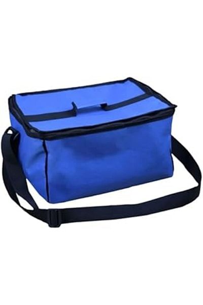 Mu Art Ahşap Thermos Bag Cold Holder Insulated Vehicle Auto Picnic Camping Beach Strap Shoulder Bag, Figiza, Blue, 2
