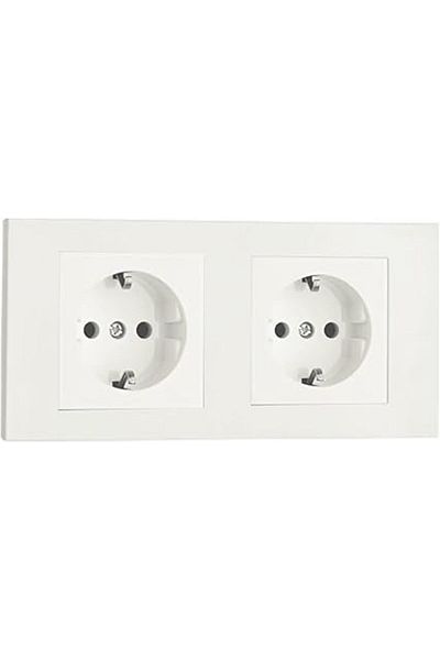 Tenda Ovivo Grano White Set of 2 Grounded Socket Grounded Socket