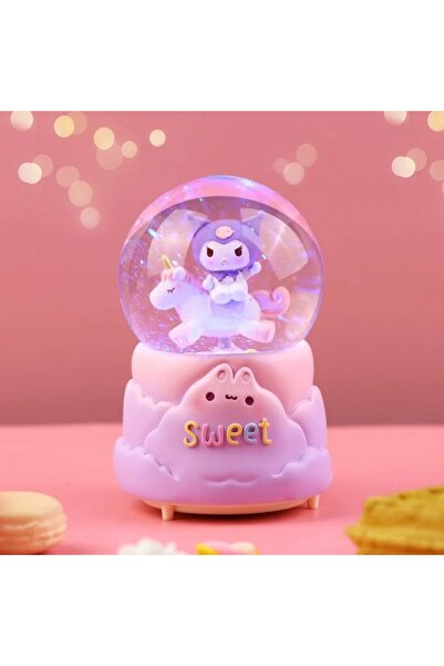 Store Kuromi İçi Dönmeli Püskürtmeli Işıklı Müzikli Kar Küresi Büyük Boy Model 1