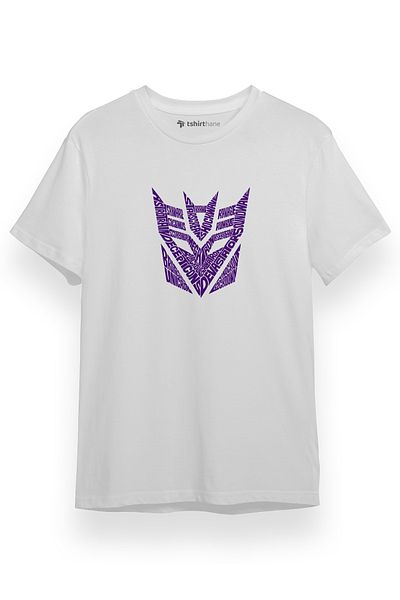 Tshirthane Λογότυπο Transformers Decepticons - Λευκό κοντομάνικο ανδρικό μπλουζάκι