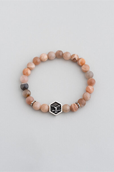 So CHIC... Attila Kılıcı Gümüş Güneş Taşlı Ayarlanabilir Erkek Bileklik