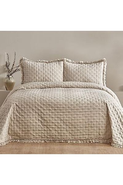 Mu Art طقم مفرش سرير فردي من Karaca Home Viona باللون البيج