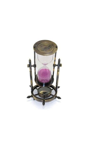 Kuzgun Online Shop Brass Compass Hourglass Model 3