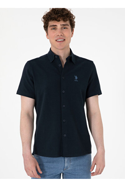 U.S. Polo Assn. U.S. Polo Assn. Regular Fit Gömlek Yaka Lacivert Erkek Gömlek...