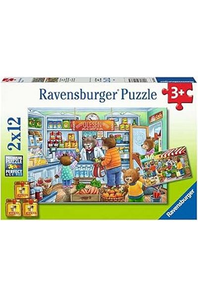 RAVENSBURGER 50765 2x12p Puz We Go Shopping, Multicolor