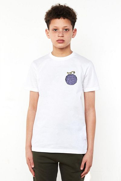 Tshirthane Tricou One Piece Anime Gomu Gomu Devil Fruit White Kid Biker