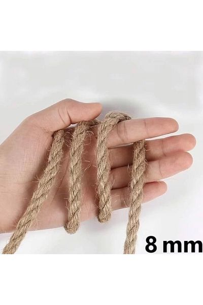 GÜVEN Jute Rope 8 Mm 100 Mt Straw Rope Tether Rope Decorative Rope