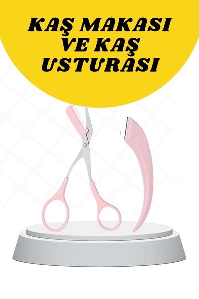 Beta Moda Hub مجموعة أدوات تشذيب الحواجب المنحنية ومقص الحواجب وشفرة الحلاقة ...