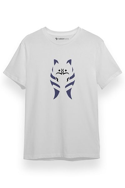 Tshirthane Ανδρικό μπλουζάκι Ahsoka Tano Minimal Λευκό κοντομάνικο