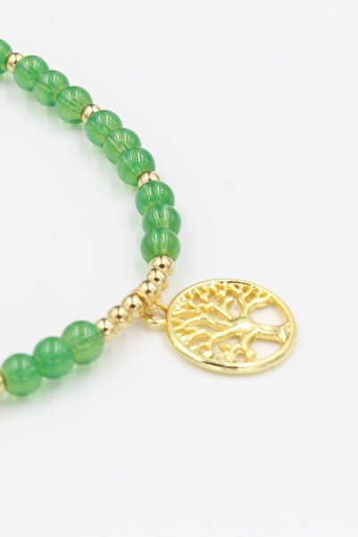 Chantaky 045 506 قلادة شجرة الحياة الخضراء