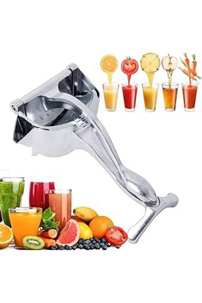 Mu Art Manual Solid Fruit Juicer, Heavy Duty One Press Lemon Squeezer Premium Quality Metal Aluminy