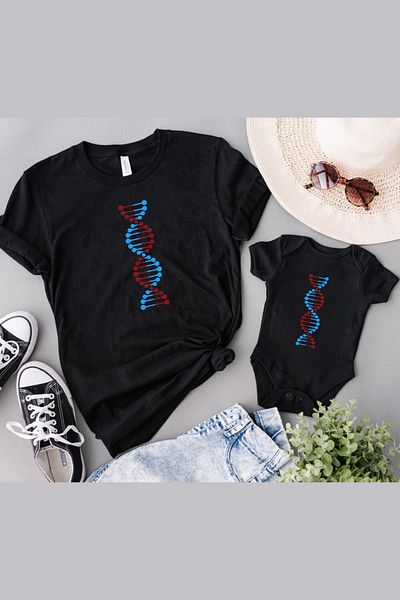 Tshirthane Βουργουνδία Μπλε DNA Πατέρας Γιος Κορίτσι - Τιμή Μονού Είδους, Προσθήκη σε 2 Καλάθι