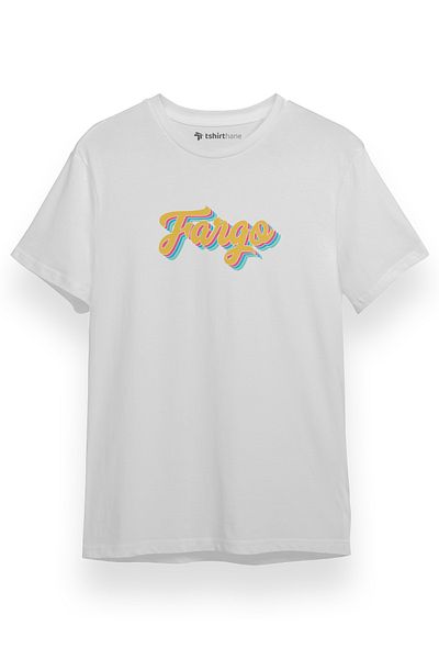 Tshirthane Λογότυπο Fargo Rainbow Λευκό κοντομάνικο ανδρικό μπλουζάκι