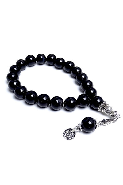 Tesbih Ruyasi Efe نموذج الحجر الطبيعي العقيق الأسود مسبحة الصلاة