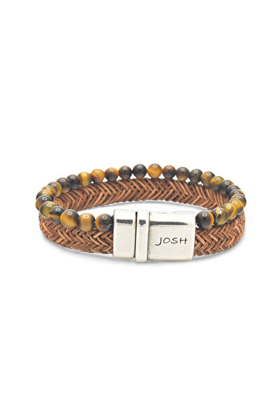 Josh Cognacfarbenes Natursteinarmband 09333SL/CGNC
