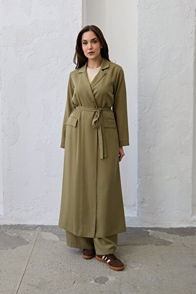 QANU Uzun Ceket Haki