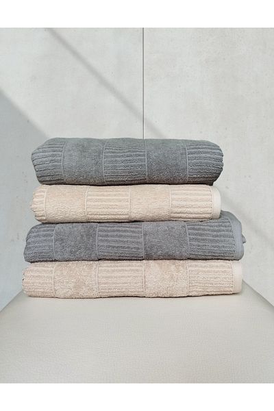 Nurpak Karya 2 Πετσέτα μπάνιου 90x150 cm και 2 Πετσέτες προσώπου 50x90 cm 100% βαμβάκι