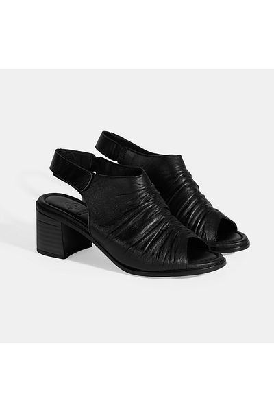 Desa Sandale din piele cu velcro pentru femei negre